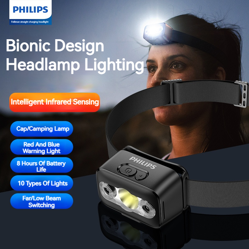 Fishing Headlamp - Philips светодиодный налобный фонарь с датчиком,