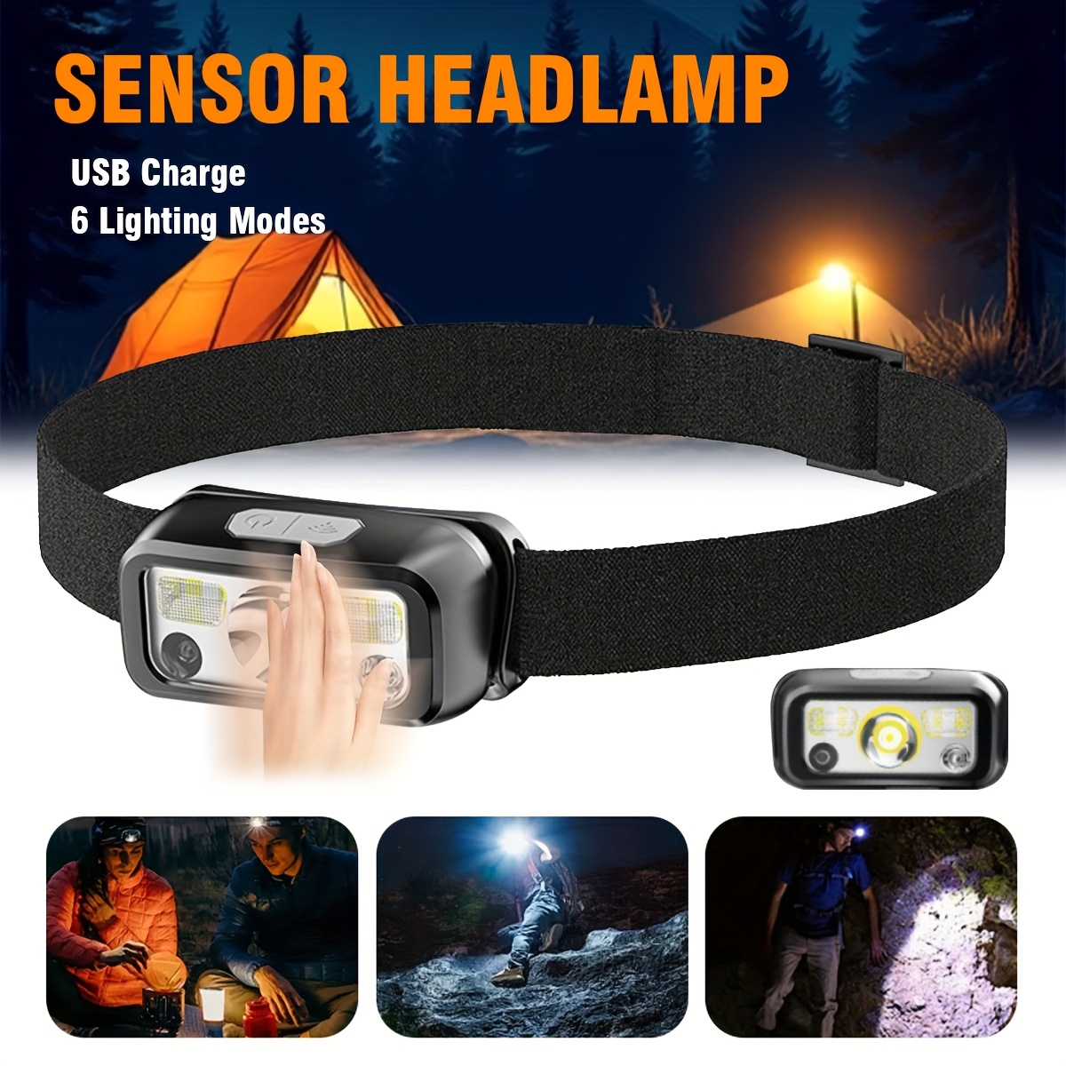 Fishing Headlamp - Мощный налобный фонарь COB LED с