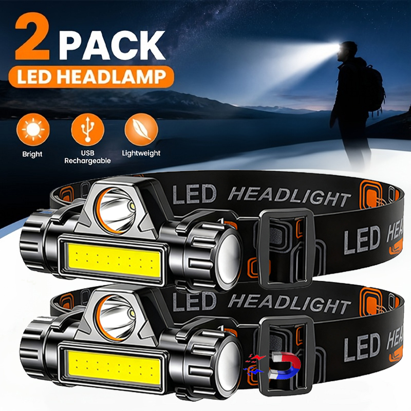 Fishing Headlamp - Суперяркий светодиодный налобный фонарь, перезаряжаемый, водонепроницаемый,