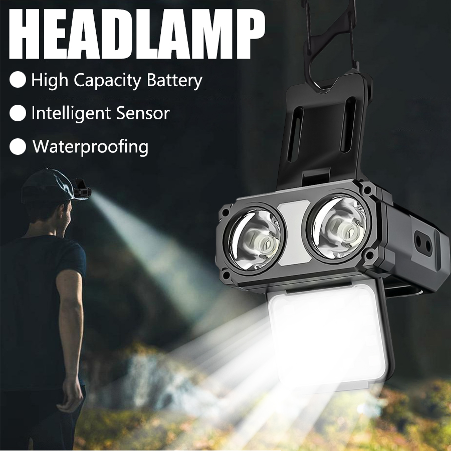 Fishing Headlamp - Датчик COB светодиодный налобный фонарь с