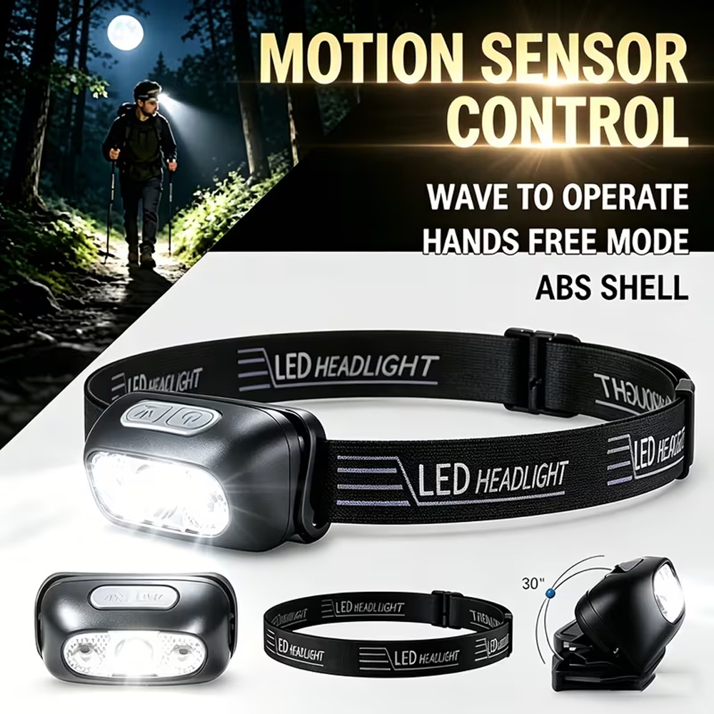 Fishing Headlamp - Ультраяркий налобный фонарь с датчиком движения,