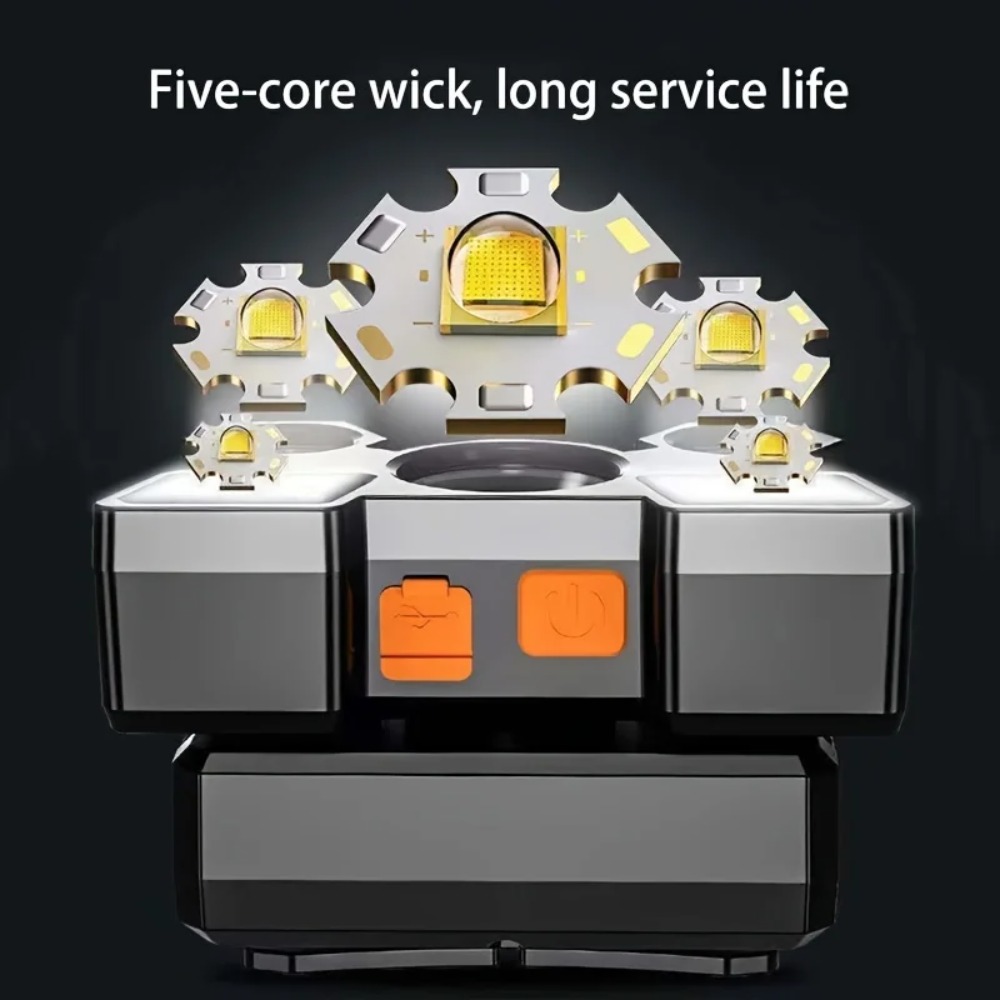 5*LED мощный налобный фонарь,  – обзор и цена Fishing Headlamp